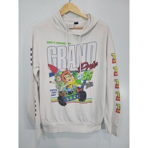 Disney Pixar Toy Story Buzz Lightyear Woody Grand Prix Graphic Hoodie‎ Mens Med